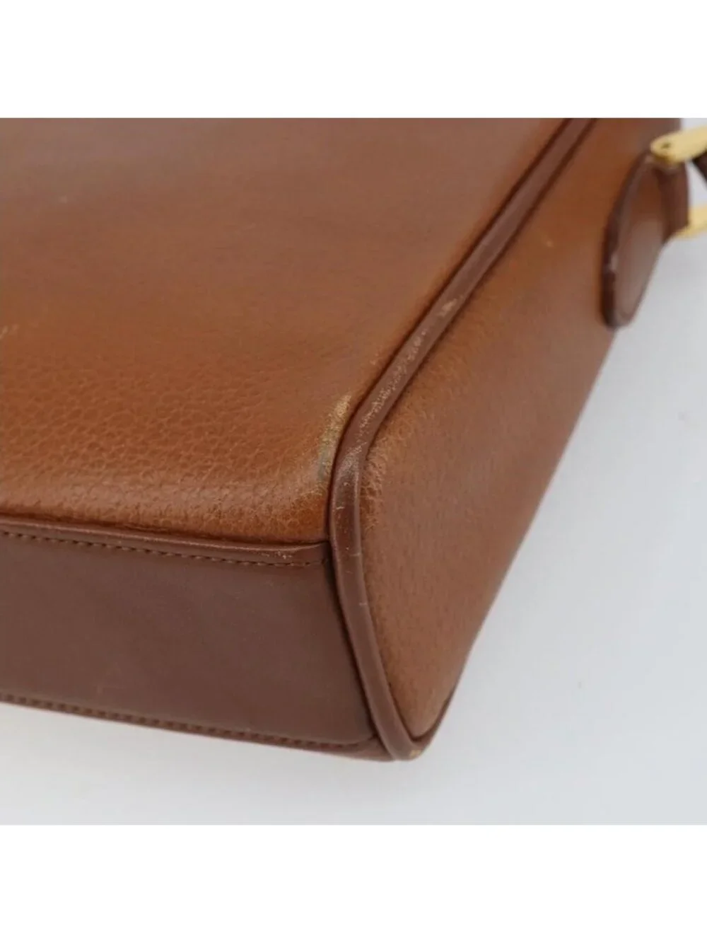 Authentic Burberrys Shoulder Bag Leather Brown Gold - Picture 4 of 16